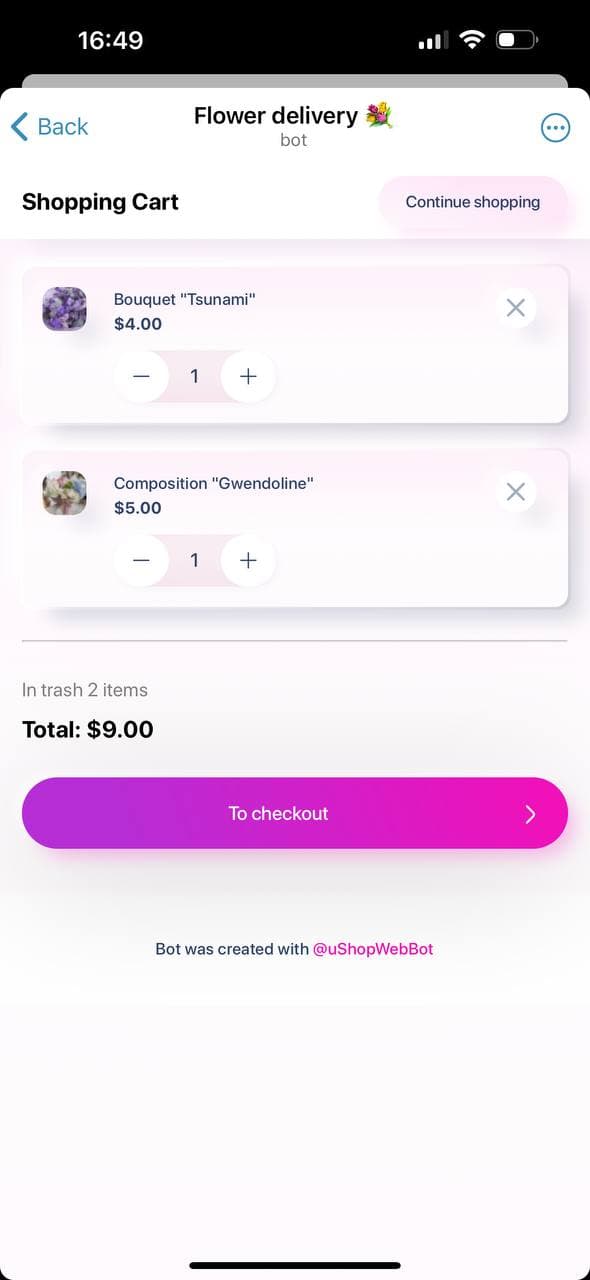 Конструктор Интернет-Магазина Web App | uShopWebBot screenshot 9